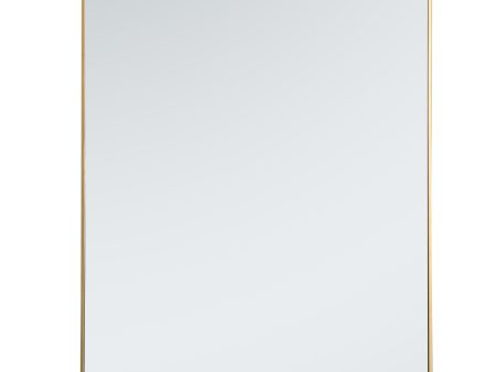 Metal Frame Rectangle Mirror 36 Inch In Brass Supply