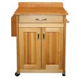 Kitchen Butcher Block Cart with Backsplash w  Raised Panels 61532 Sale