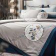 Flower Embroidered 605 Egyptian Cotton Duvet Cover Set For Discount