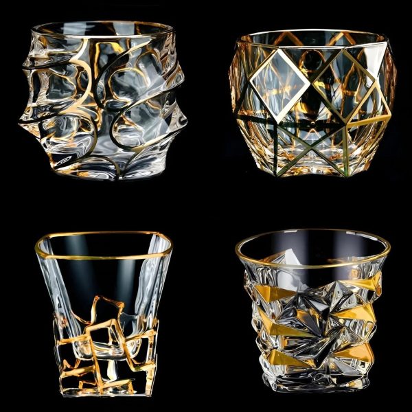 Gold Line Crystal Whiskey Glass Set Online