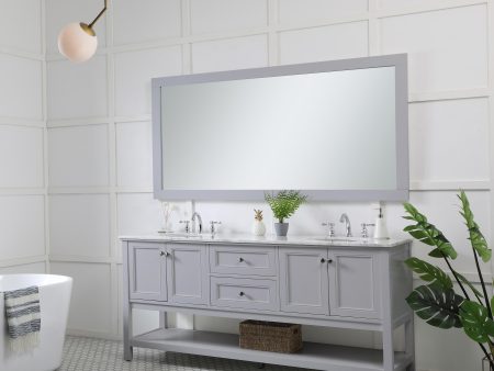 Aqua Rectangle Vanity Mirror 72 Inch In Grey Fashion