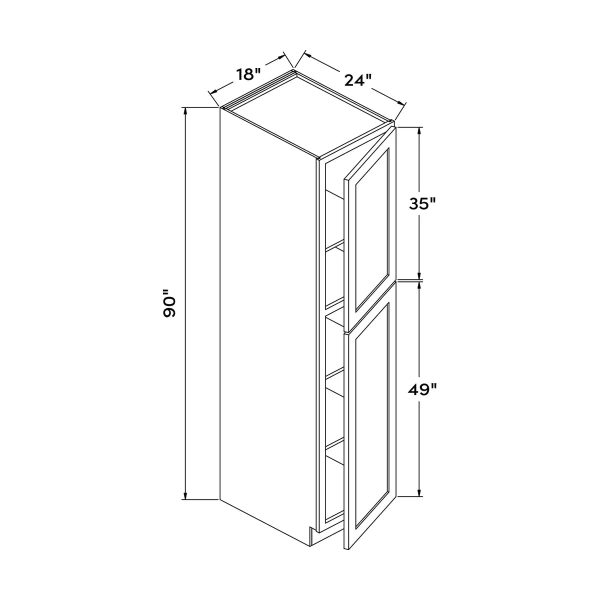 Aqua Shaker 18”W x 90”H Pantry Cabinet by Craft Cheap