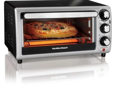 Hamilton Beach 4 Slice Toaster Oven, Silver Fashion