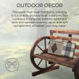 Rustic Wood Wagon Wheel Patio Bench - Charming Outdoor Farmhouse Seating Hot on Sale