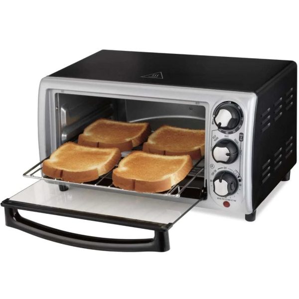 Hamilton Beach 4 Slice Toaster Oven, Silver Fashion