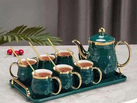 Ceramic Tea Set - Handmade Green Porcelain Teaware For Discount