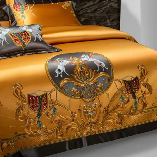 European Embroidery Palace Style Silk Cotton Bedspread Set for 1.8M Bed Fashion