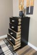 5 drawer storage in black texture For Discount