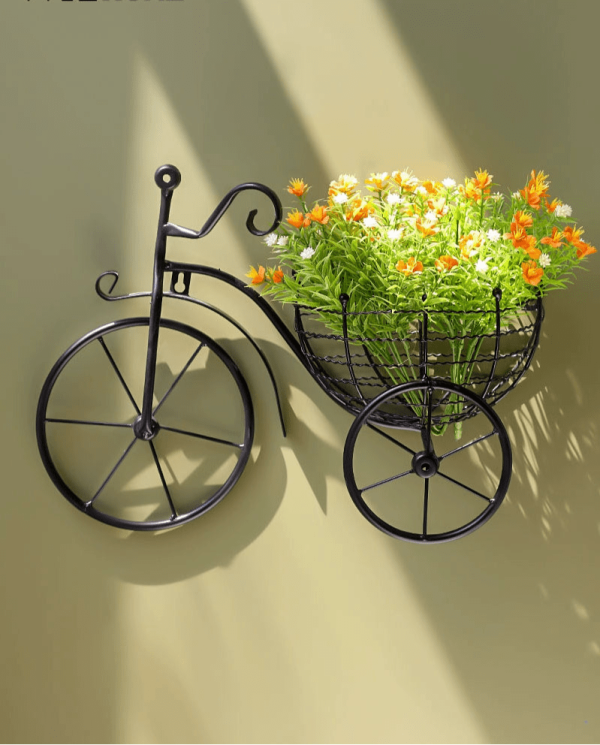 Modern Minimalist Bicycle Flower Basket Wall Decor Online