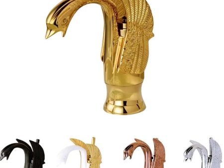 Swan Gold Black Faucet - Contemporary Luxury Bathroom Decor Cheap