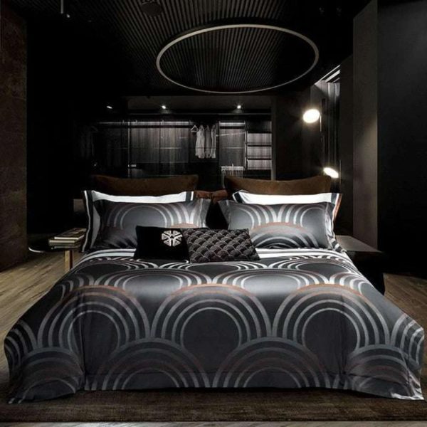 Elegant Italian Cotton Geometric Satin Bedding Set Online now