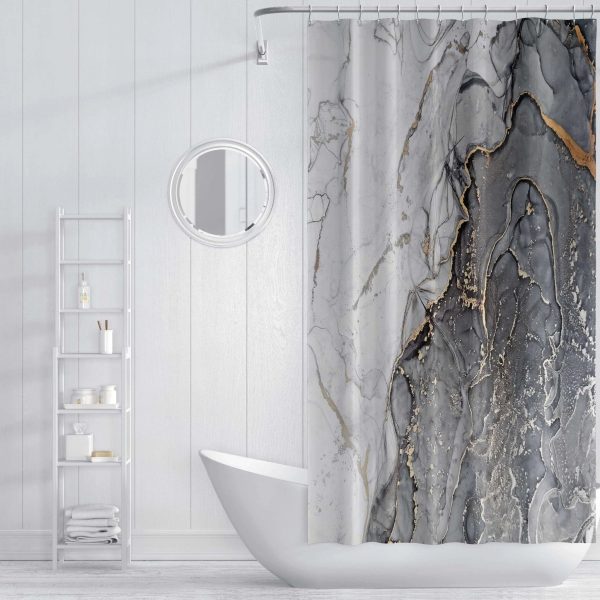 Luxury Marble Decorative Waterproof  Shower Curtain Fashion