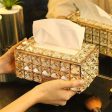 Crystal Facial Tissue Box Holder Crystal Cube Napkin Dispenser For Cheap