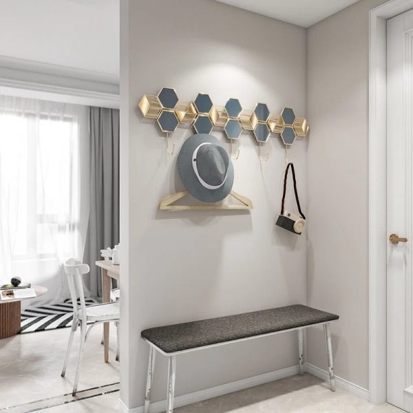 Modern Gold Wall Mount Coat Rack with 5 Hooks Sale