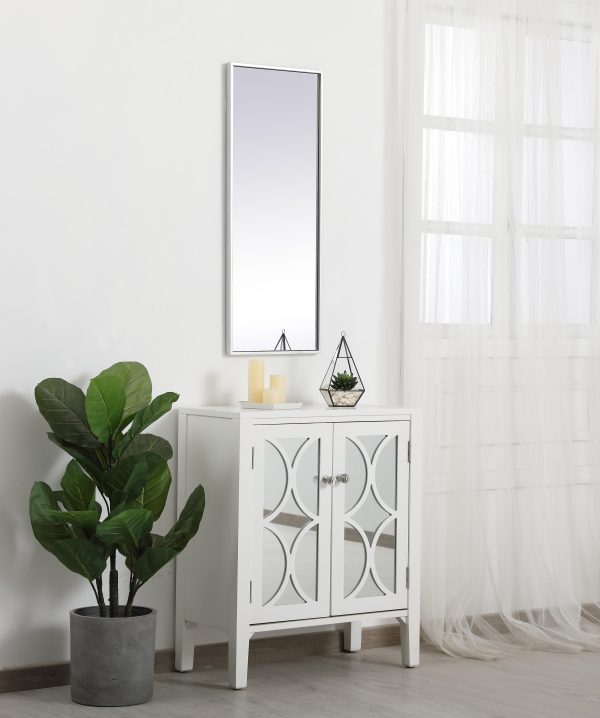 Metal Frame Rectangle Mirror 14 Inch In Silver Fashion