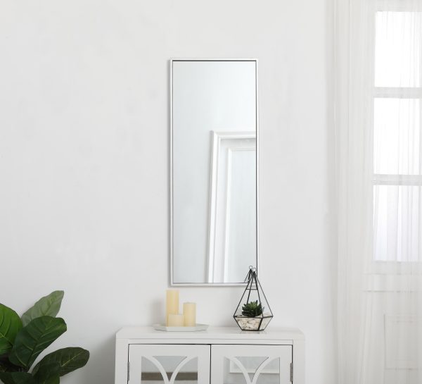 Metal Frame Rectangle Mirror 14 Inch In Silver Fashion