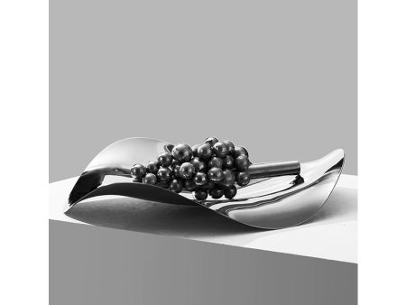 Scandinavian Stainless Steel Fruit Tray Modern Minimalist Fancy Shaped Silver Entrance Decoration Minimalist Tea Table Decoration Online now