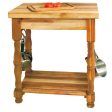 2 1 2 inch Thick Butcher Block Table w  Hanging S Hooks 1471 For Cheap