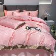 High Quality Satin Jacquard And Cotton Chic Gold Edge Duvet Cover Set Discount