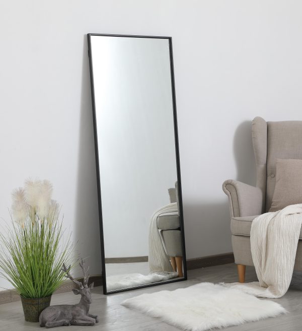 Metal Frame Rectangle Mirror 24 Inch In Black Online now