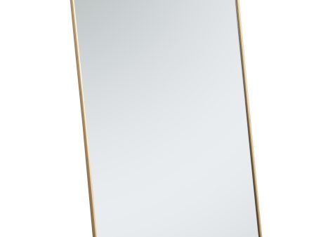 Metal Frame Rectangle Mirror 36 Inch In Brass Discount