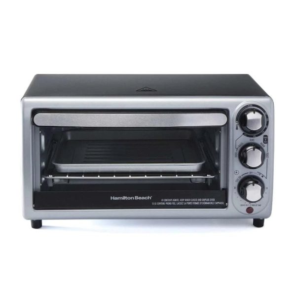 Hamilton Beach 4 Slice Toaster Oven, Silver Fashion