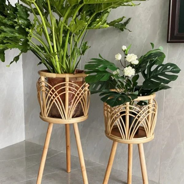 Julia M Lifestyles Indonesian Rattan Flower Shelf Fashion