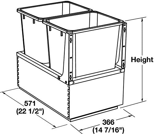 Double Wood Framed Bottom Mount Kitchen Pullout Waste Container Trash Can System with Soft Close Slides and Mounting Brackets For Cheap