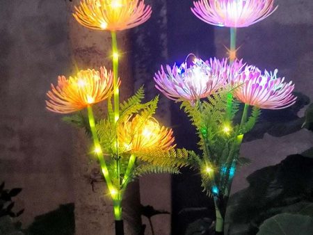 Solar Flower Lights: 2-Pack Outdoor Waterproof LED Garden Decor For Sale