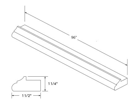 White Shaker Light Rail Rounded Molding by Craft Cheap