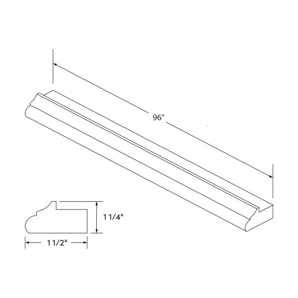 White Shaker Light Rail Rounded Molding by Craft Cheap