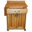 Kitchen Butcher Block Cart with Backsplash w  Raised Panels 61532 Sale