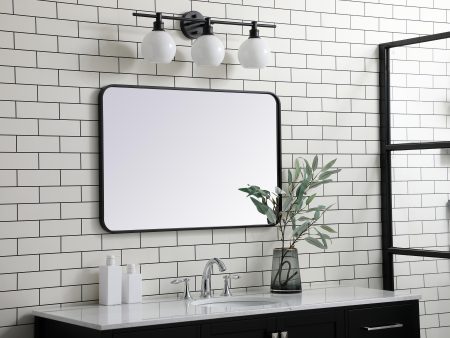 Soft Corner Metal Rectangular Mirror 24X36 Inch In Black Online