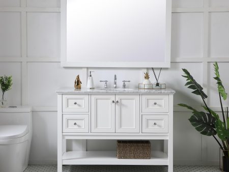 Aqua Rectangle Vanity Mirror 48 Inch In White on Sale