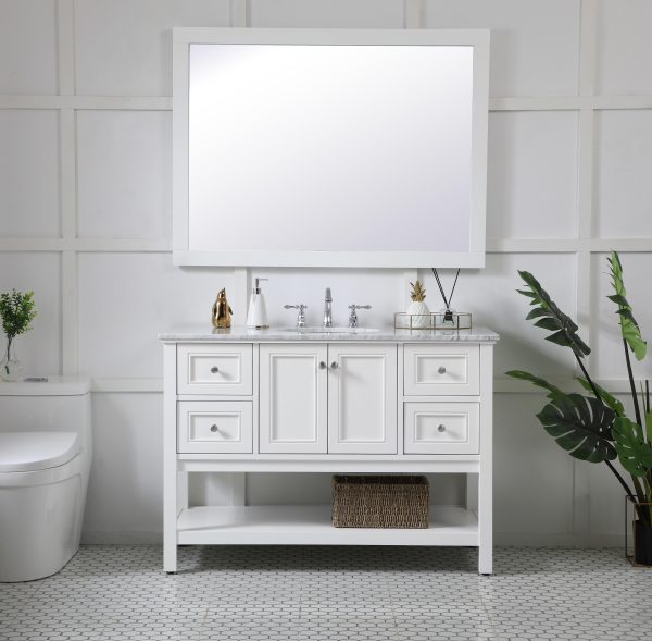 Aqua Rectangle Vanity Mirror 48 Inch In White on Sale