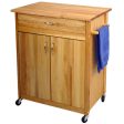 Mid-Size Two Door Kitchen Cart with Drop Leaf On Caster s 51533-51536 Online