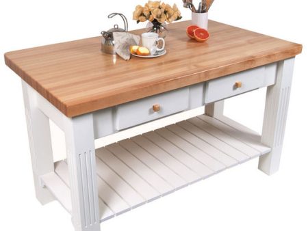 Maple Edge Grain Grazzi Table with 8  Drop Leaf by John Boos & Co. - Durable Butcher Block Kitchen Island Cheap