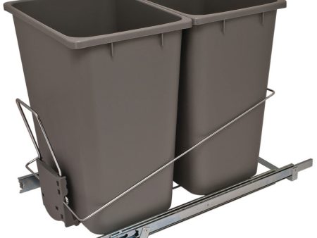 Hafele Double 2 x 36 qt. Waste Trash Bin Soft-Close Pullout System with Handle For Sale