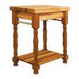 2 1 2 inch Thick Butcher Block Table w  Hanging S Hooks 1471 For Cheap