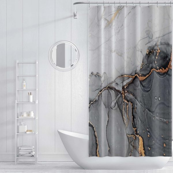 Luxury Marble Decorative Waterproof  Shower Curtain Fashion