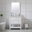 Aqua Rectangle Vanity Mirror 24 Inch In White Online Hot Sale