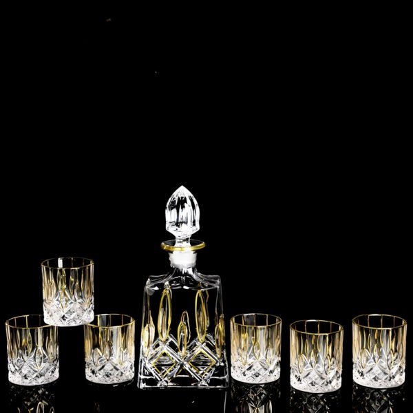 Gold-Lined Crystal Whisky & Wine Glass Set Discount