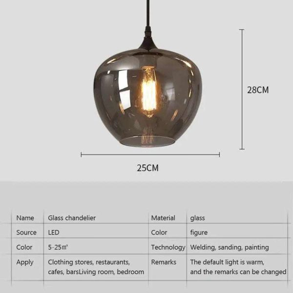 Retro Glass Pendant Light on Sale