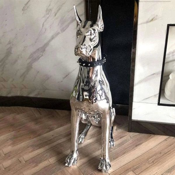 Doberman Dog Sculpture - Handcrafted Online now