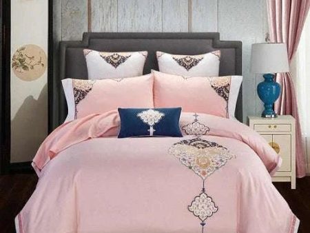 4-piece embroidered bedding set Hot on Sale