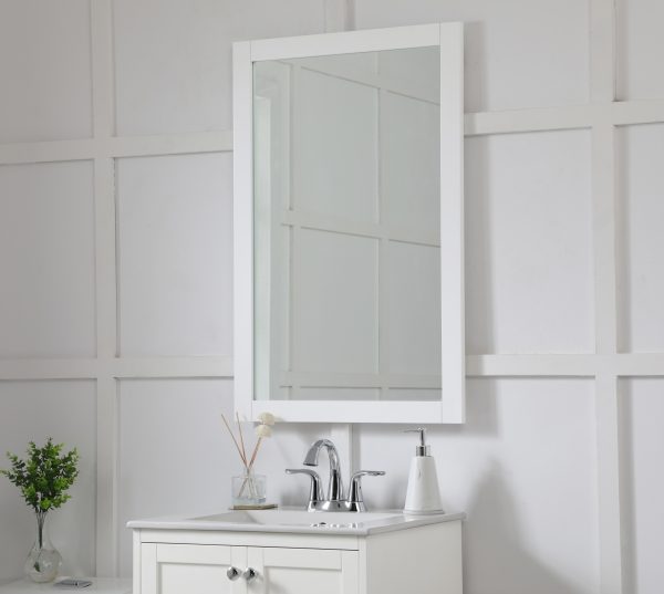 Aqua Rectangle Vanity Mirror 24 Inch In White Fashion