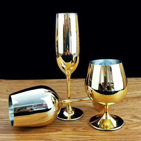 Sophisticated Electroplated Gold Crystal Champagne Glass For Discount