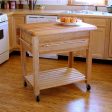 2   Thick Butcher Block Food Prep Table Station w  8  Drop Leaf 2005 Hot on Sale