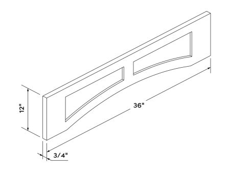 Dark Gray Stain Recessed Panel 36  Arched Valance by Craft Cheap