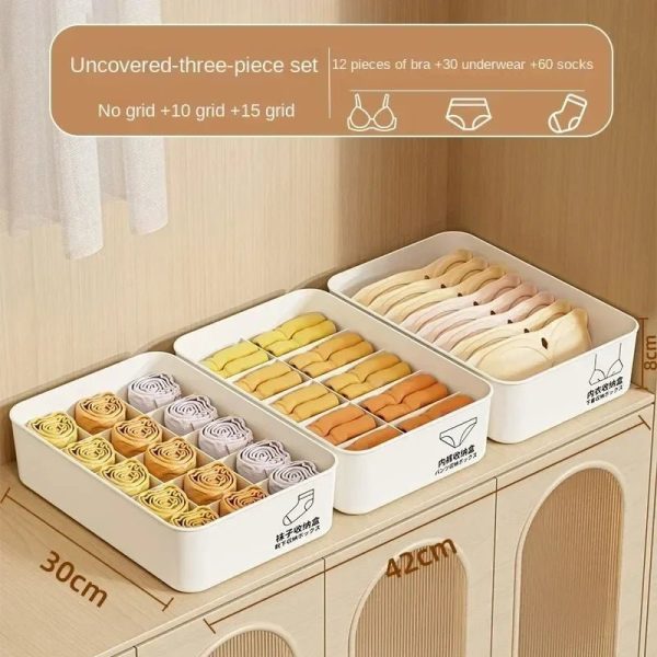 Underwear Storage Box, Split Socks Bra Organizer, Dust-proof Portable Underwear Compartment Box, Large Capacity Thickened Simple Online Hot Sale